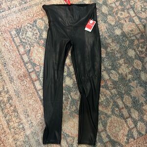 Spanx faux leather legging, petite xl new with tags